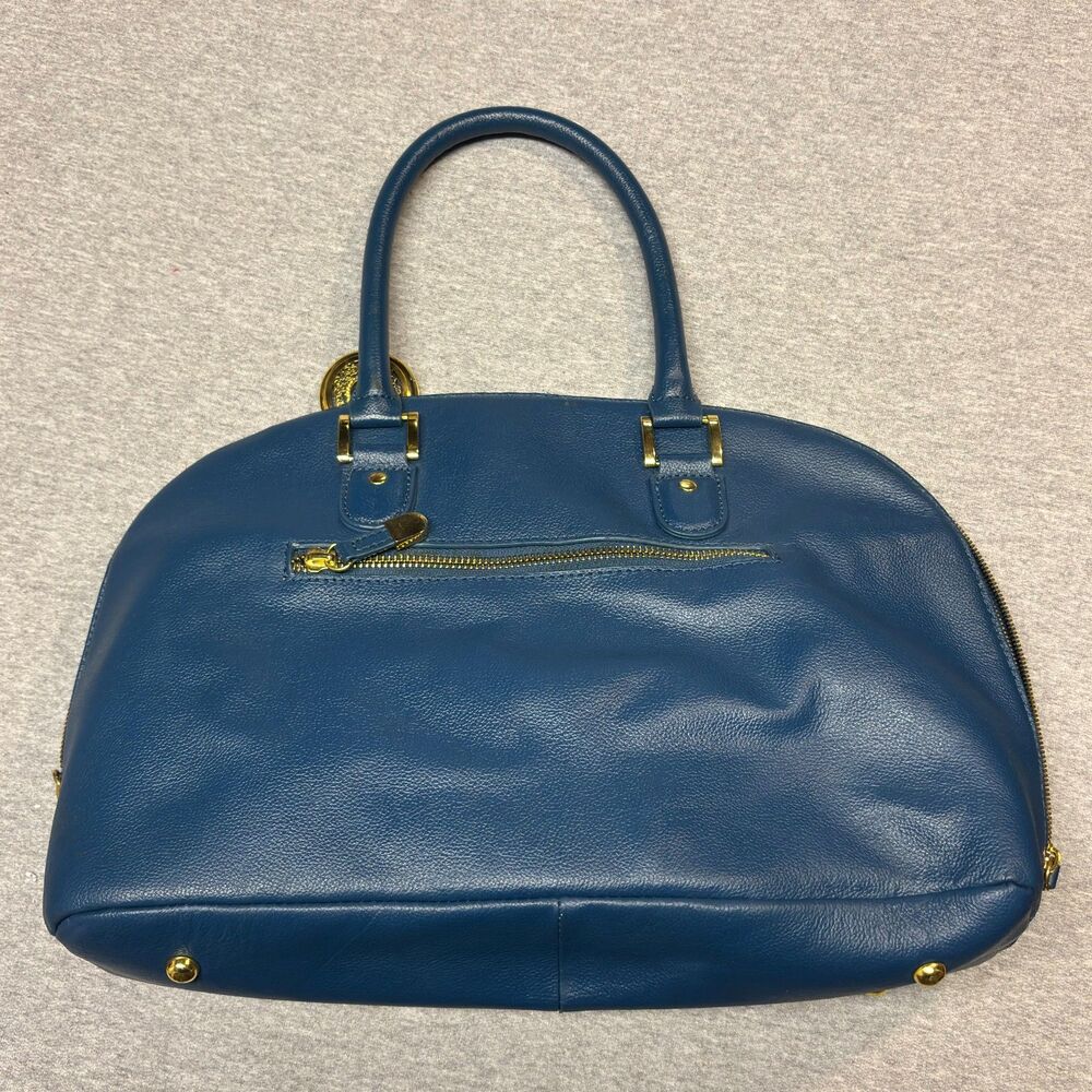 Joy & Iman Blue Joy & Iman Leather Satchel - Picture 2 of 11